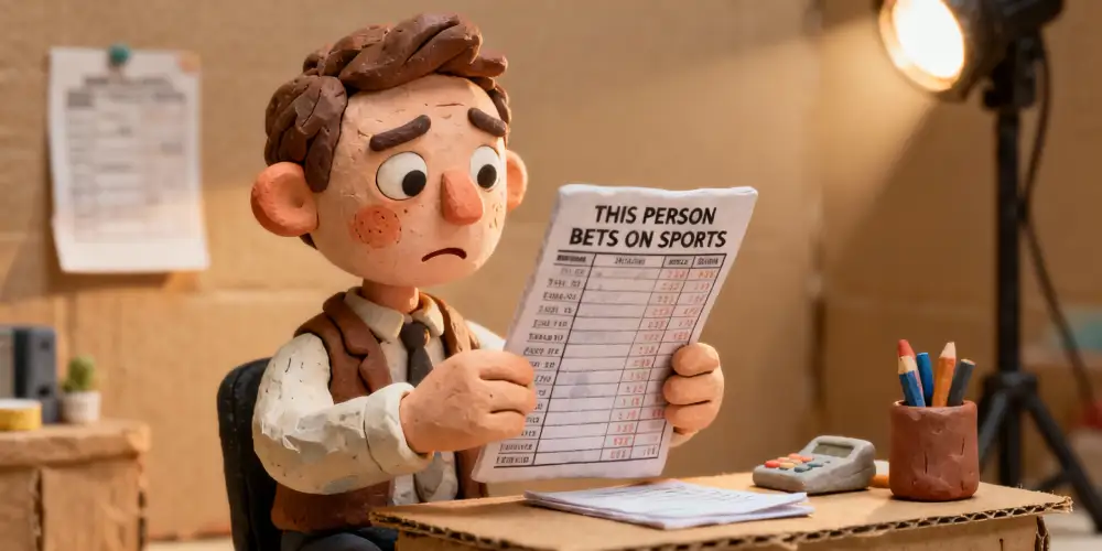 a bettor checks his bank balance