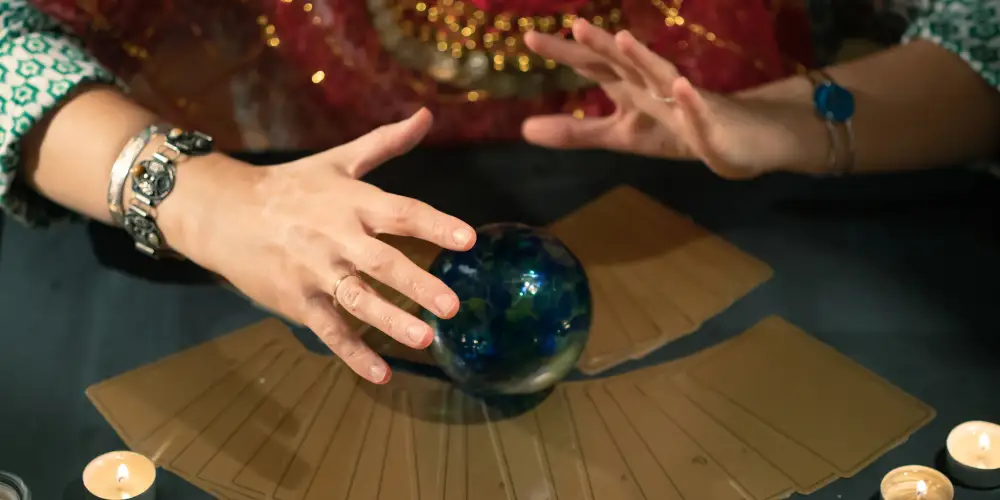 a medium reading magic ball